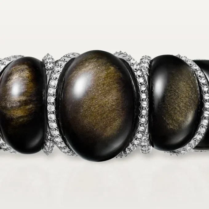 Cartier Libre Tressage Bracelet, Obsidian, Diamonds