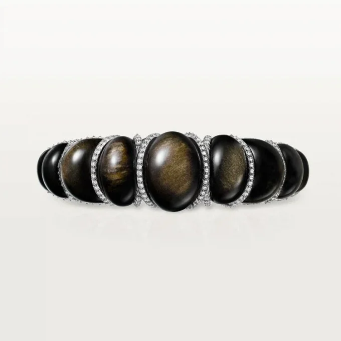 Cartier Libre Tressage Bracelet, Obsidian, Diamonds
