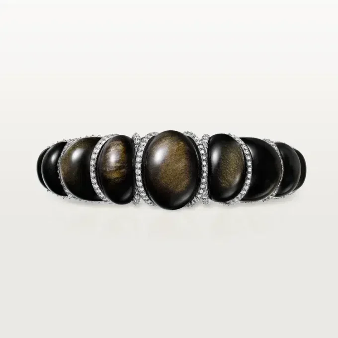 Cartier Libre Tressage Bracelet, Obsidian, Diamonds