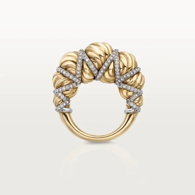Cartier Libre Tressage Ring, Diamonds