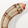 Geometrie & Contrastes Bracelet, Coral, Paved
