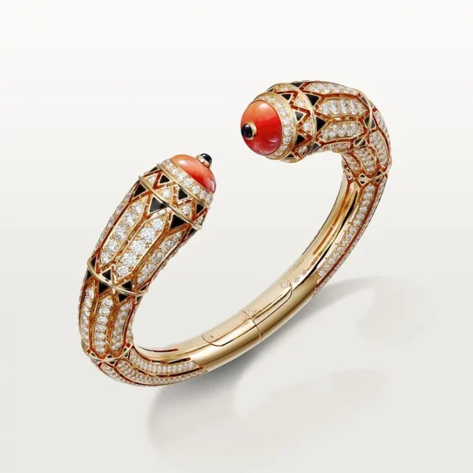 High Jewelry Bracelet – Rose Gold, Coral, Onyx, Black Lacquer, Diamonds – Cartier