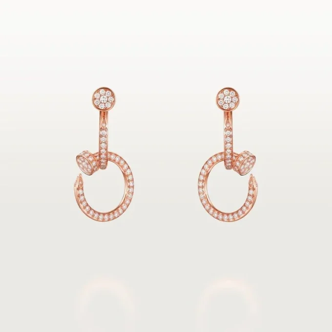 Juste Un Clou Earrings, Double, Paved