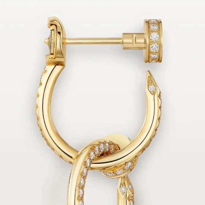 Juste Un Clou Earrings, Double, Paved