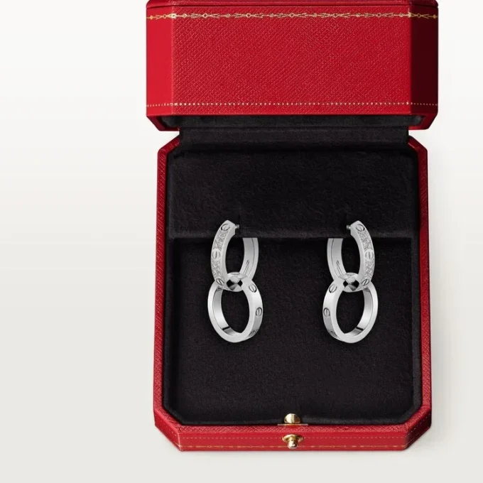 Love Earrings, Multiwear, Half-Paved