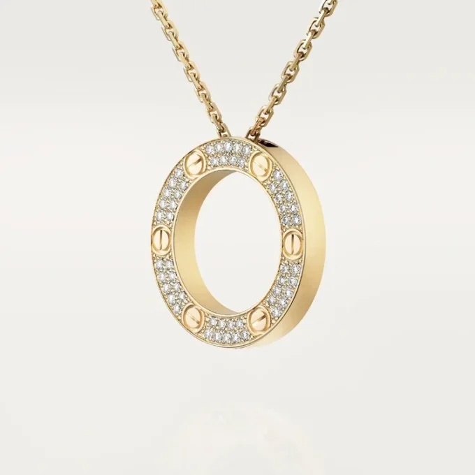 Love Necklace, Diamond-Paved – Yellow Gold, Diamonds – Cartier
