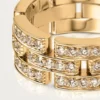 Maillon Panthere Ring, 3 Half Diamond-Paved Rows – Yellow Gold, Diamonds – Cartier