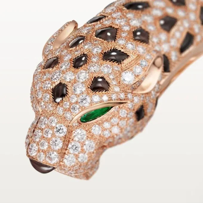 Panthere De Cartier Bracelet, Obsidian, Paved