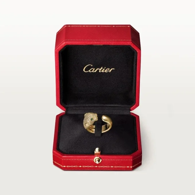 Panthere De Cartier Ring – Yellow Gold, Diamonds, Emeralds, Onyx – Cartier