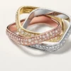 Trinity Cushion Ring, Classic Model, Paved