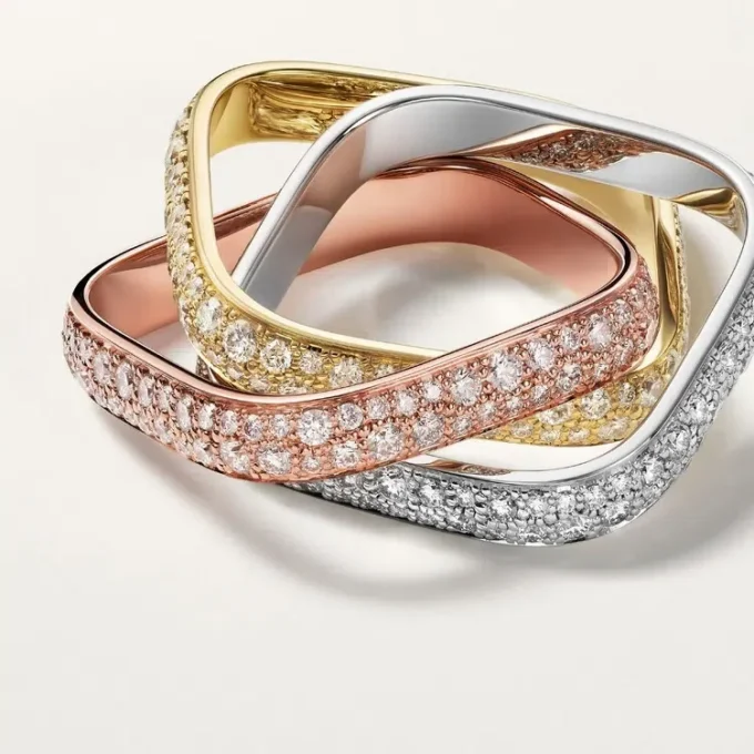 Trinity Cushion Ring, Classic Model, Paved