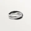 Trinity Ring, Ceramic, Small Model, Half-Paved