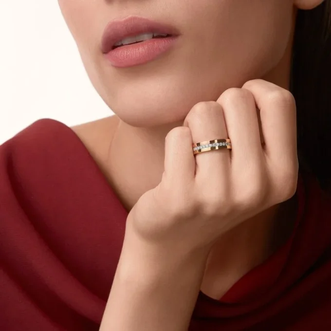 Vendome Louis Cartier Wedding Band, 4.8 Mm Width, Paved
