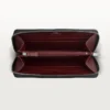 Zipped International Wallet, Must De Cartier – Black Calfskin, Palladium Finish – Cartier