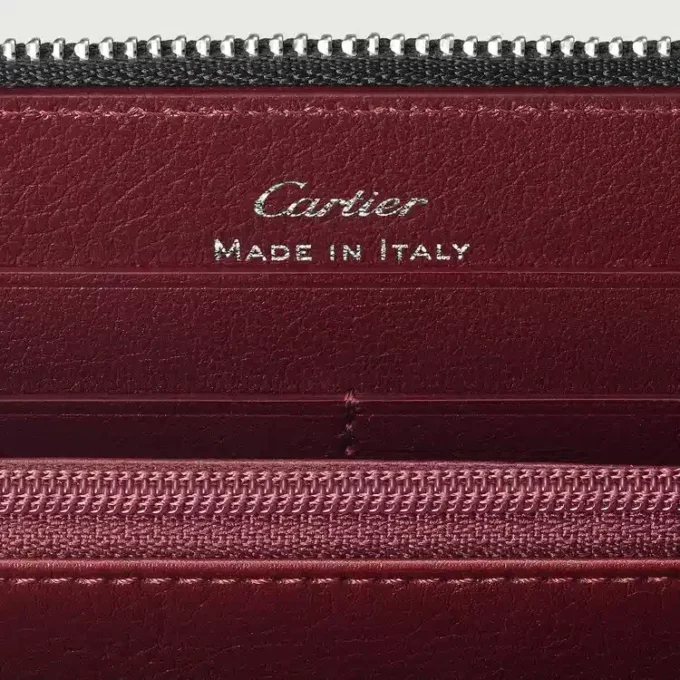 Zipped International Wallet, Must De Cartier – Black Calfskin, Palladium Finish – Cartier