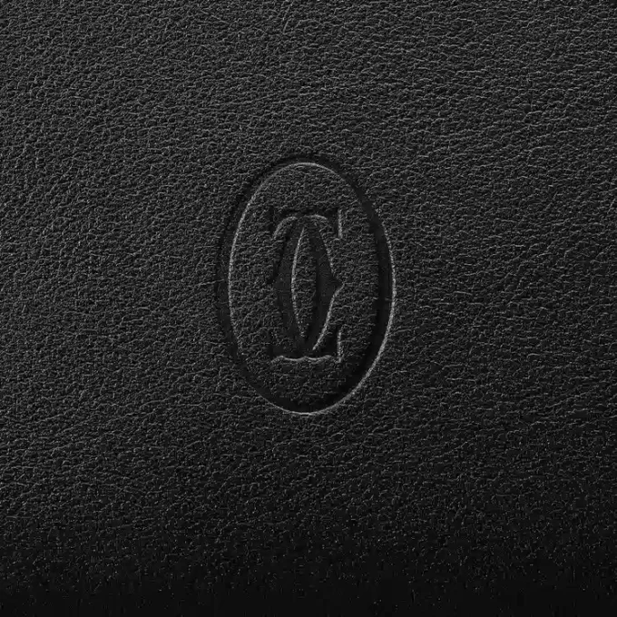 Zipped International Wallet, Must De Cartier – Black Calfskin, Palladium Finish – Cartier