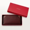 Zipped International Wallet, Must De Cartier – Burgundy Calfskin, Golden Finish – Cartier